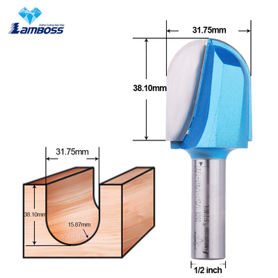 Lamboss Dovetail Router Bit Carpintería Cuchilla larga Ronda Nariz Ronda Bit Ronda Bit de talla