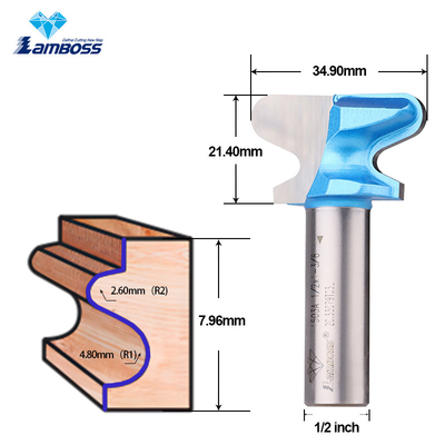 Lamboss Un trozo de doble dedo para recortar cortador de fresado de cola de paloma Router Trozo para la madera