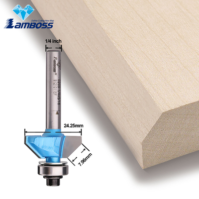 Lamboss V Router Bit 45 grados Chamfer Bit con rodamiento grabado bits del router